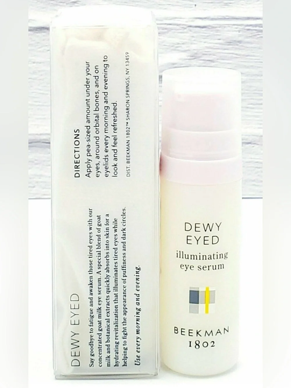 BEEKMAN 1802 Dewy Eyed Illuminating & Depuffing Eye Serum FULL SIZE .5 oz. RP$44